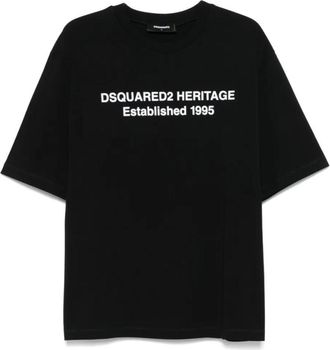 Dsquared2 Black Crewneck Printed T-Shirt