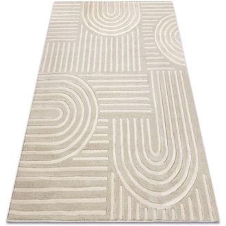 RugsX Alfombra Balance 1918 Taupe - Geom&eacute;trico, Estructural, Glamour Beige 120x170 Cm