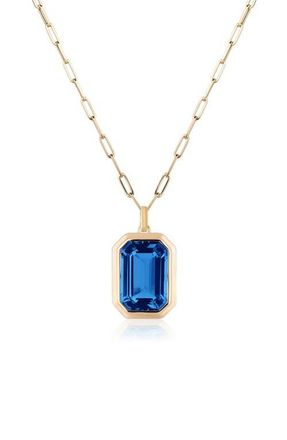 Goshwara Manhattan Pendant Necklace in London Blue Topaz at Nordstrom, Size 18