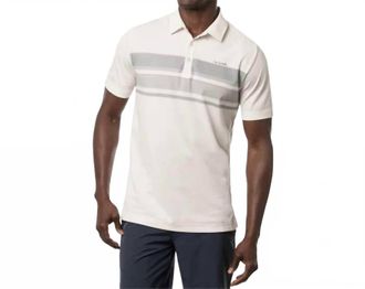 Travis Mathew Counting Cards Striped Classic Fit Polo T-Shirt In Gardenia