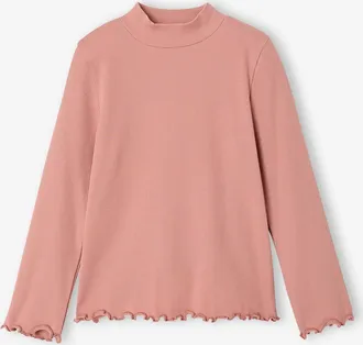 Vertbaudet M&auml;dchen Rollkragenshirt aus Rippstrick altrosa