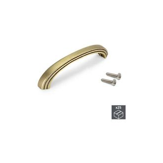 Emuca Emuca - Lote De 25 Tiradores Para Mueble Mombasa, L109mm, Intereje 96mm, Zamak, Oro Viejo