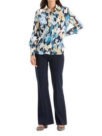 Tyler B&ouml;e Chloe Silk Clouds Shirt In Blue Multi