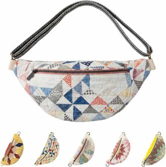 Generic HDQQUD Crossbody Bag For Women Vintage-Inspired Patchwork Quilted Sling Bag,Handmade Small Shoulder Chest Bag With Adjustable Shoulder Straps, Boho Cr