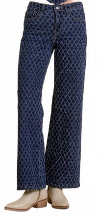 Elan Diamond Pattern Jeans In Denim