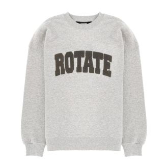 Rotate Rotate Birger Christensen - Logo Sweatshirt - Dames - Sweatshirts & Hoodies - Grijs - Maat: XS Katoen