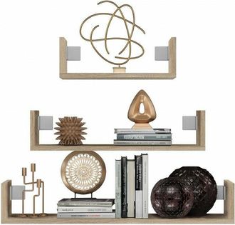 Hucoco Hucoco - Mobbi - Juego De 3 Estantes De Pared - 80/60/40 Cm - Estanter&iacute;a Colgante Para Libros