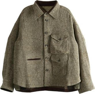 Ziggy Chen Camicia oversize in lana - Toni neutri