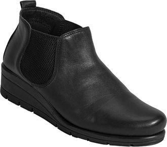 Desa Woman Slip-Ons - Leather Upper, Elastic Laces, Wedge Heel, Breathable | Black - 41