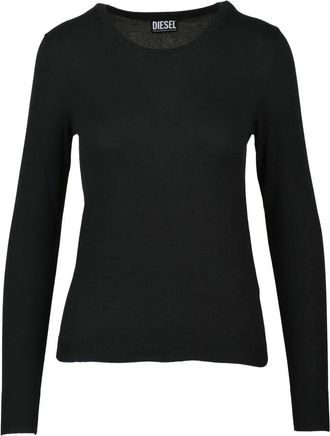 Diesel Black Cotton Mens Crew Neck Sweater