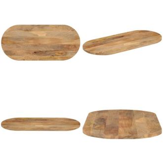 vidaXL Piano Tavolo 110x40x3,8 cm Ovale in Legno Massello di Mango - Piano in legno - Tavolo in mango