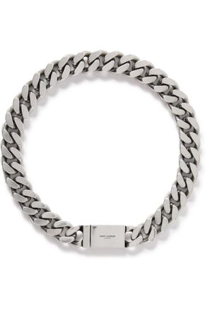 Saint Laurent Silver-Tone Chain Necklace