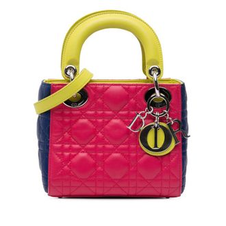 Dior Pre-owned Dior Mini Tricolor Lambskin Cannage Lady Dior 04-MA-1113