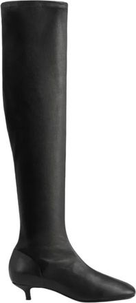 Toteme Day Nappa Laarzen tot de knie - Dames - Over de knie laarzen - Zwart - 36 EU - Leer - Schoenen