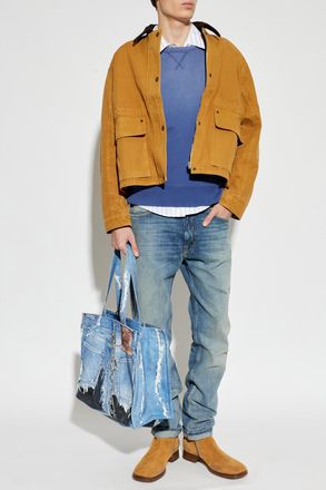 Acne Studios Sweatshirt With Print, Mens, Blue