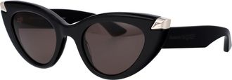 Alexander McQueen Womens Sunglasses Black-Black-Grey Acetate Black/black/grey