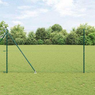 vidaXL Reja Con Postes Verde 1.5 X 10 M Acero Recubierto De Pvc Vidaxl