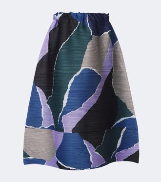 Pleats Please Issey Miyake Falda midi Surprise! estampada plisada