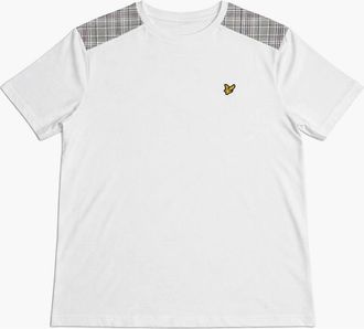 Lyle & Scott Mens Lyle & Scott Check Panelled T-Shirt White - Size: 42