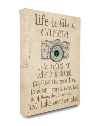 Stupell Industries Life Is Like A Camera Inspirational Canvas Art