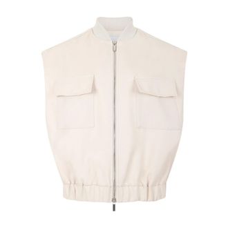 Nine In The Morning Vests, female, White, Size: 2XS Sleeveless Utility Jacket