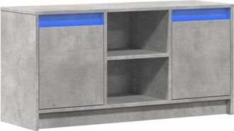 vidaXL TV Cabinet with LED Concrete Grey 100x34x50 cm Engineered Wood vidaXL