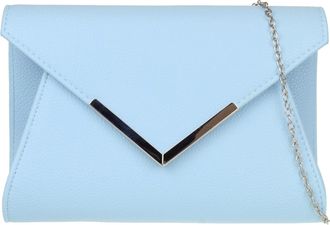 Girly HandBags Womens Metallic Frame Clutch Bag Medium Powder Blue