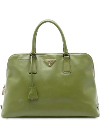 Prada 2010-2025 Large Saffiano Lux Promenade satchel - Green