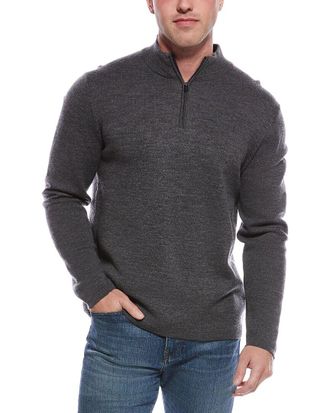 Magaschoni Merino Wool-Blend 1/4-Zip Mock Neck Sweater