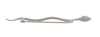 Dolce & Gabbana Silver Brass Crystal Spilla Serpente Mens Brooch Pin Accessory