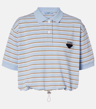 Prada Striped cotton piqué polo shirt