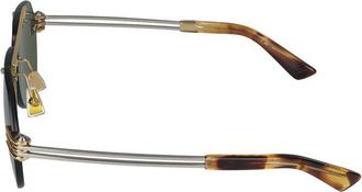 Bottega Veneta Unisex Sunglasses Bv1342s 003 Gold Silver Green 59-13-145 Metal