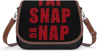 Generic Tap Snap Or Nap Brazilian Jiu Jitsu Crossbody Bags for Women Shoulder Messenger Bag Purse Handbags