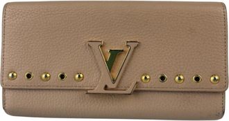 Louis Vuitton Beige Leather Wallet (Bi-Fold) (Pre-Owned)