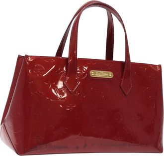 Louis Vuitton Wilshire Handbag Monogram Vernis Red Patent_Leather Handbag (Pre-Owned)