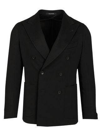 Tagliatore Double-Breasted Peak Lapel Jacket Giacche Nero-Uomo