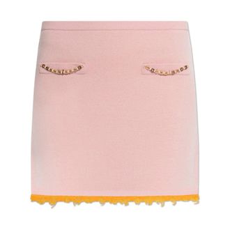 Casablanca Short Skirts, female, Pink, Size: M Double Face Merino Skirt