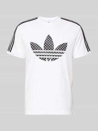 adidas Originals T-Shirt mit Label-Stitching in Weiss, Gr&ouml;&szlig;e S