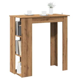 Berkfield Home Bar Table with Shelf Artisan Oak 102x50x103.5 cm Engineered Wood in Brown