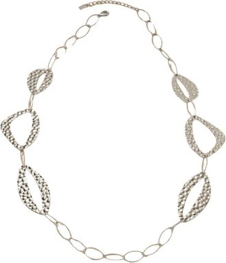 Dansk Copenhagen Ragna Waterproof Silver Stainless Steel Long Statement Necklace - Hammered Finish - Dames - Kettingen - Grijs - ONE Size - Accessoires