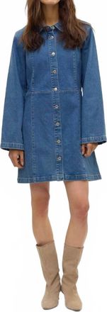 Vero Moda Hilja Mini Dress In Blue