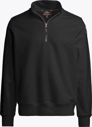Parajumpers Mens Broad Peak 1/4 Zip Sweatshirt in Black Cotton - Size X-Large