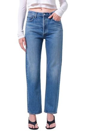 A Gold E 90s Pinch High Waist Straight Leg Jeans in Circulate Ind at Nordstrom, Size 33