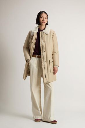 Woolrich donna Upstate Parka in Ramar Cloth Beige Taglia XXS
