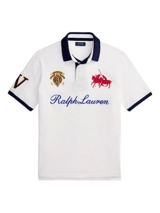 Polo Ralph Lauren embroidered-crest mesh polo shirt - White