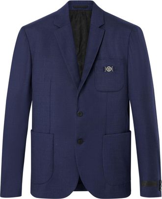 Versace Blazer monopetto in lana - Blu