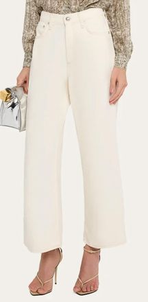Rag & Bone Featherweight Andi High Rise Wide Leg Jeans In Ecru