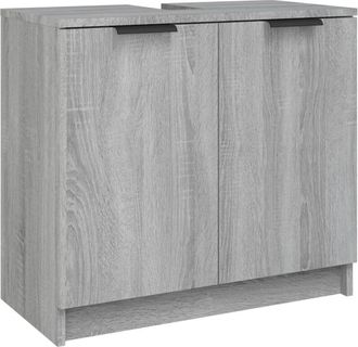 vidaXL Armario de baño madera contrachapada gris Sonoma 64,5x33,5x59cm Vidaxl