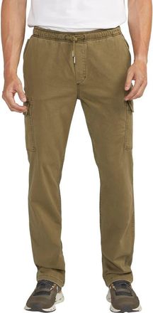 Silver Jeans Co Pull-On Twill Cargo Pants in Olive at Nordstrom, Size Large X 32