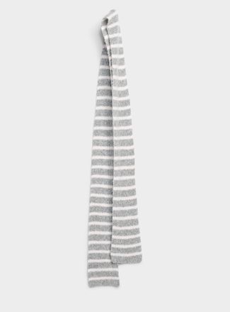 Simons Womens Neutral stripe narrow scarf